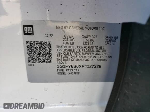 2023 Chevrolet Bolt EUV LT с VIN 1G1FY6S0XP4127336, выставлен на аукционе Copart как лот 50308123 с пробегом 2 259 миль миль и . История ставок и продаж доступна на DreamBid. Изображение 13.