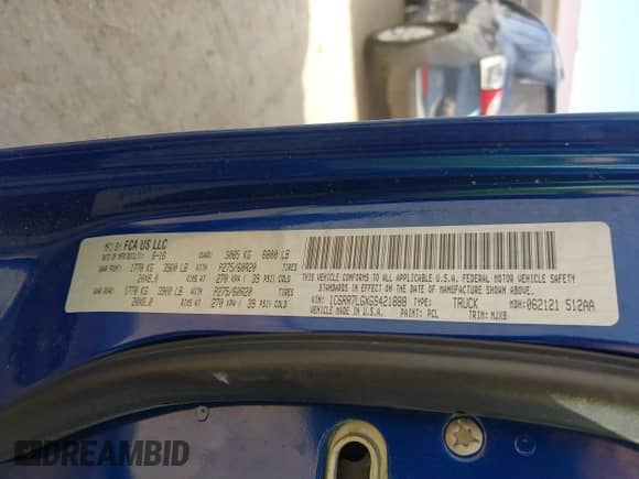 2016 Ram 1500 Outdoorsman z VIN 1C6RR7LGXGS421888, wystawiony jako IAAI lot #41776909 z przebiegiem 90 451 mil mil oraz . Historia ofert i sprzedaży dostępna na DreamBid. Obrazek 9.