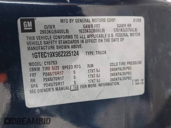 2008 GMC Sierra 1500 Work Truck z VIN 1GTEC19X98Z225124, wystawiony jako IAAI lot #42215569 z przebiegiem 158 635 mil mil oraz . Historia ofert i sprzedaży dostępna na DreamBid. Obrazek 9.