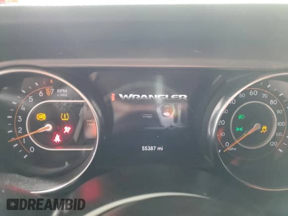 2021 Jeep Wrangler Sport S with VIN 1C4HJXAG2MW817025, listed as a Copart auction lot 61175485 with 55,387 mi miles and Salvage title. Bid and sale history available at DreamBid. Image 9.