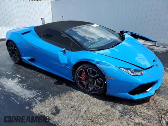 2016 Lamborghini Huracan LP 610-4 with VIN ZHWUR1ZF5GLA04553, listed as a Copart auction lot 57830675 with 15,820 mi miles and Salvage title. Bid and sale history available at DreamBid. Image 4.
