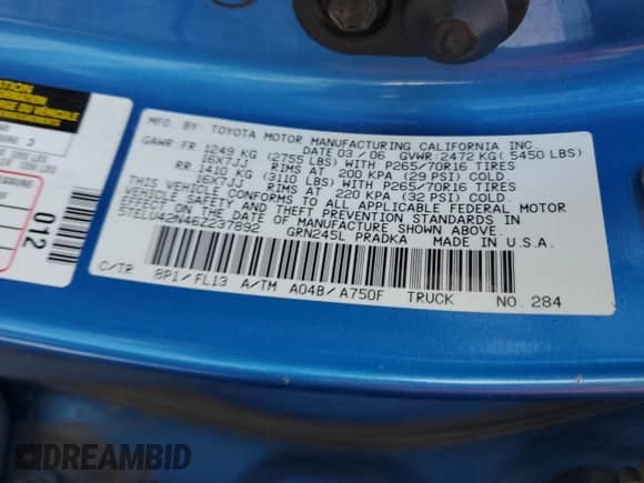 2006 Toyota Tacoma with VIN 5TELU42N46Z237892, listed as a Copart auction lot 81432325 with 135,276 mi miles and Salvage title. Bid and sale history available at DreamBid. Image 12.