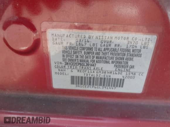 2016 Nissan Note S Plus с VIN 3N1CE2CP6GL391447, выставлен на аукционе IAAI как лот 42702895 с пробегом 129 041 миль миль и . История ставок и продаж доступна на DreamBid. Изображение 9.