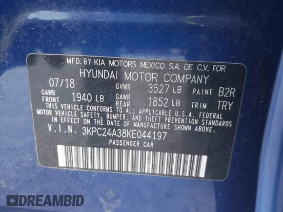 2019 Hyundai Accent SE с VIN 3KPC24A38KE044197, выставлен на аукционе IAAI как лот 43425199 с пробегом 64 684 миль миль и . История ставок и продаж доступна на DreamBid. Изображение 9.
