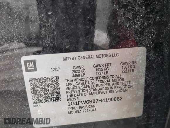 2017 Chevrolet Bolt EV LT с VIN 1G1FW6S07H4190062, выставлен на аукционе Copart как лот 42325513 с пробегом 76 088 миль миль и . История ставок и продаж доступна на DreamBid. Изображение 14.