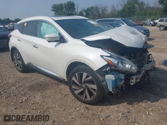 2015 Nissan Murano SL with VIN 5N1AZ2MH1FN212211, listed as a IAAI auction lot 42837780 with Not provided miles and . Bid and sale history available at DreamBid. Image 1.