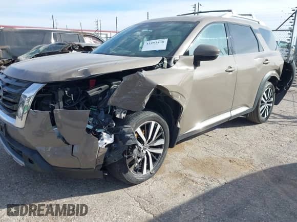 2023 Nissan Pathfinder Platinum with VIN 5N1DR3DH3PC273947, listed as a IAAI auction lot 41253438 with 13,101 mi miles and . Bid and sale history available at DreamBid. Image 22.