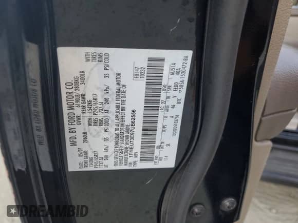 2007 Ford Explorer XLT with VIN 1FMEU73E97UB62556, listed as a Copart auction lot 84475695 with 246,494 mi miles and Salvage title. Bid and sale history available at DreamBid. Image 13.