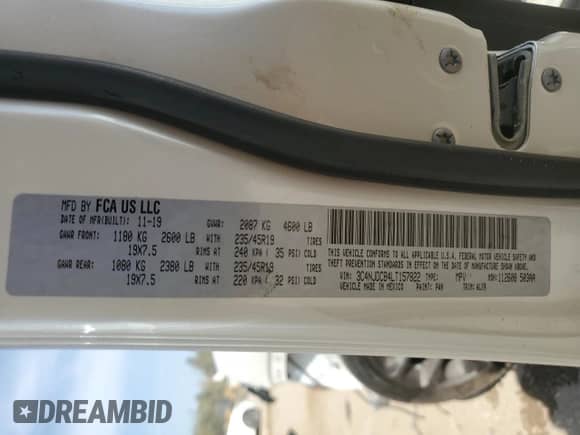 2020 Jeep Compass Limited with VIN 3C4NJDCB4LT157822, listed as a Copart auction lot 84813165 with Not provided miles and Salvage title. Bid and sale history available at DreamBid. Image 13.