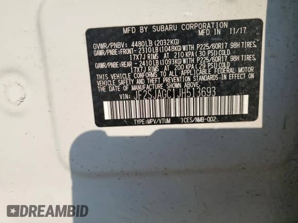 2018 Subaru Forester Premium with VIN JF2SJAGC1JH513693, listed as a Copart auction lot 80867195 with 196,606 mi miles and Salvage title. Bid and sale history available at DreamBid. Image 14.