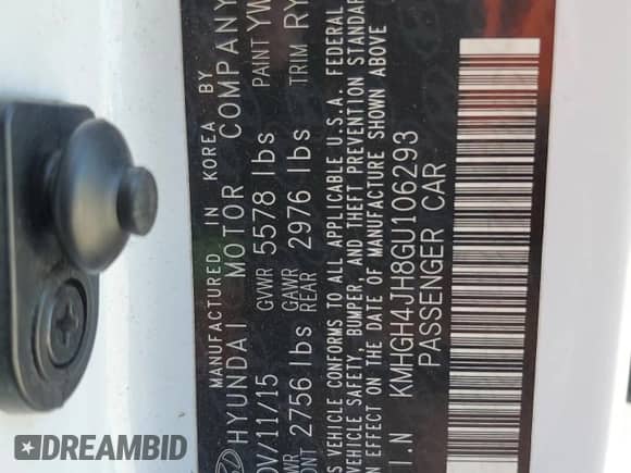 2016 Hyundai Equus Signature z VIN KMHGH4JH8GU106293, wystawiony jako Copart lot #52487525 z przebiegiem 121 696 mil mil oraz Szkoda całkowita • Salvage title. Historia ofert i sprzedaży dostępna na DreamBid. Obrazek 15.