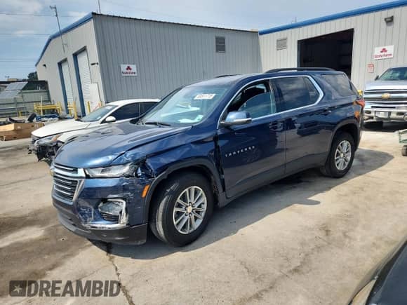 2023 Chevrolet Traverse LT Cloth z VIN 1GNEVGKW1PJ145867, wystawiony jako Copart lot #80811715 z przebiegiem 52 731 mil mil oraz Szkoda całkowita • Salvage title. Historia ofert i sprzedaży dostępna na DreamBid. Obrazek 1.