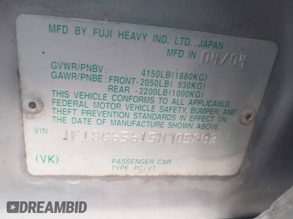 2005 Subaru Forester XS с VIN JF1SG65615H705893, выставлен на аукционе IAAI как лот 43162108 с пробегом 216 615 миль миль и . История ставок и продаж доступна на DreamBid. Изображение 9.