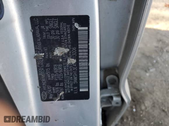 2007 Hyundai Santa Fe SE с VIN 5NMSH13E47H113006, выставлен на аукционе Copart как лот 82210755 с пробегом 173 585 миль миль и Чистый • Clean title. История ставок и продаж доступна на DreamBid. Изображение 13.