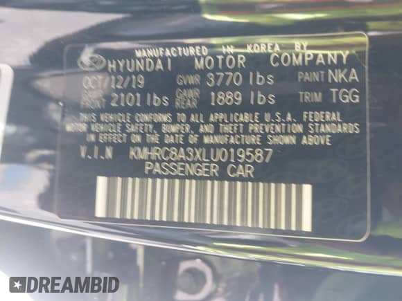 2020 Hyundai Venue Denim с VIN KMHRC8A3XLU019587, выставлен на аукционе IAAI как лот 42993717 с пробегом 38 766 миль миль и . История ставок и продаж доступна на DreamBid. Изображение 9.