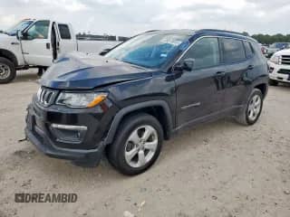 2021 Jeep Compass Latitude with VIN 3C4NJDBBXMT584022, listed as a Copart auction lot 69013615 with 74,898 mi miles and Salvage title. Bid and sale history available at DreamBid. Image 1.