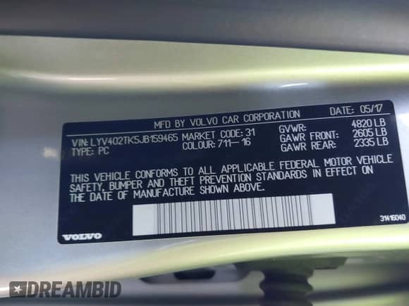 2018 Volvo S60 Inscription z VIN LYV402TK5JB159465, wystawiony jako IAAI lot #41337388 z przebiegiem 112 206 mil mil oraz . Historia ofert i sprzedaży dostępna na DreamBid. Obrazek 9.