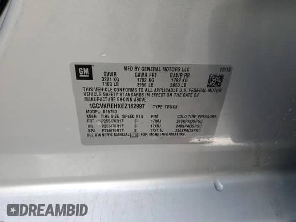 2014 Chevrolet Silverado 1500 LT с VIN 1GCVKREHXEZ162997, выставлен на аукционе Copart как лот 80607975 с пробегом 18 837 миль миль и Списание • Salvage title. История ставок и продаж доступна на DreamBid. Изображение 12.