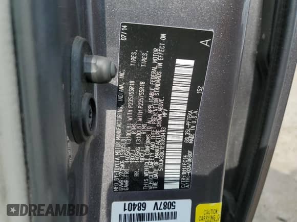 2014 Toyota Sienna LE with VIN 5TDJK3DC1ES090493, listed as a Copart auction lot 68778275 with 227,227 mi miles and Clean title. Bid and sale history available at DreamBid. Image 13.