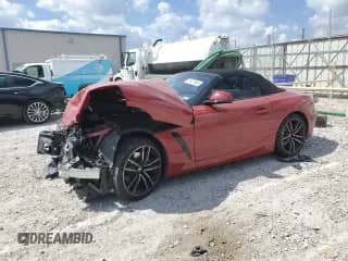 2021 BMW Z4 sDrive30i z VIN WBAHF3C07MWX23567, wystawiony jako Copart lot #71971044 z przebiegiem Nie podano mil oraz Szkoda całkowita • Salvage title. Historia ofert i sprzedaży dostępna na DreamBid. Obrazek 1.