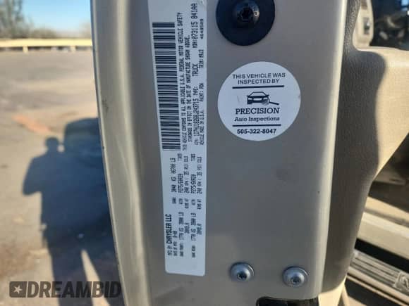2008 Dodge 1500 ST with VIN 1D7HU18268J243715, listed as a Copart auction lot 85199095 with 261,807 mi miles and Salvage title. Bid and sale history available at DreamBid. Image 12.