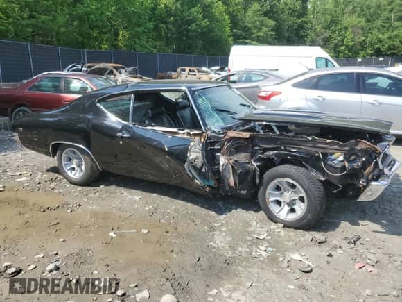 1969 Chevrolet Chevelle with VIN 136379B349775, listed as a Copart auction lot 57268785 with 54,778 mi miles and Salvage title. Bid and sale history available at DreamBid. Image 4.