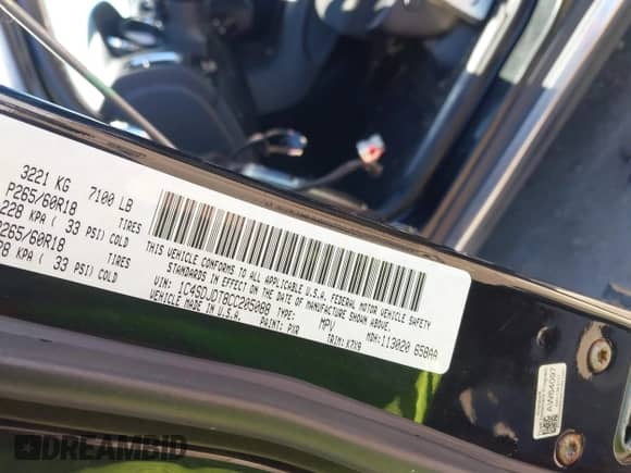 2012 Dodge Durango Crew with VIN 1C4SDJDT8CC205088, listed as a IAAI auction lot 42736638 with 189,387 mi miles and . Bid and sale history available at DreamBid. Image 9.