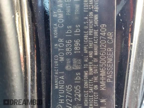 2006 Hyundai Tiburon GS с VIN KMHHM65D06U207409, выставлен на аукционе Copart как лот 80970414 с пробегом 173 396 миль миль и Списание • Salvage title. История ставок и продаж доступна на DreamBid. Изображение 14.