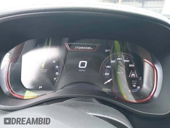 2025 Ram 1500 Rebel z VIN 1C6SRFLP3SN574597, wystawiony jako IAAI lot #42865040 z przebiegiem 35 346 mil mil oraz . Historia ofert i sprzedaży dostępna na DreamBid. Obrazek 7.