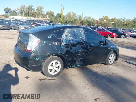 2011 Toyota Prius I with VIN JTDKN3DU7B5321774, listed as a IAAI auction lot 43479050 with Not provided miles and . Bid and sale history available at DreamBid. Image 4.