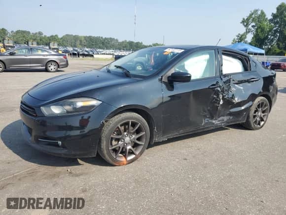 2016 Dodge Dart SXT Sport Blacktop with VIN 1C3CDFFA7GD822676, listed as a Copart auction lot 62132115 with 150,610 mi miles and Salvage title. Bid and sale history available at DreamBid. Image 1.