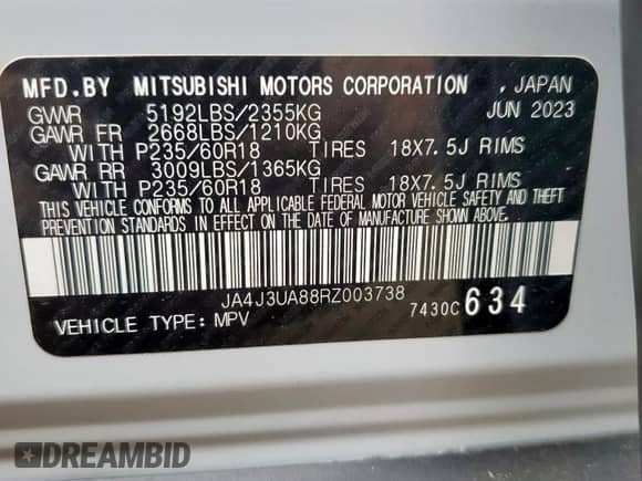 2024 Mitsubishi Outlander ES with VIN JA4J3UA88RZ003738, listed as a Copart auction lot 70493695 with 12,517 mi miles and Salvage title. Bid and sale history available at DreamBid. Image 14.