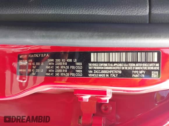 2017 Jeep Renegade Altitude z VIN ZACCJBBB2HPE76759, wystawiony jako IAAI lot #41773402 z przebiegiem 134 468 mil mil oraz . Historia ofert i sprzedaży dostępna na DreamBid. Obrazek 9.