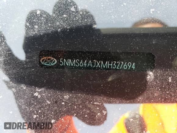 2021 Hyundai Santa Fe SEL with VIN 5NMS64AJXMH327694, listed as a Copart auction lot 66642902 with 15,078 mi miles and . Bid and sale history available at DreamBid. Image 10.