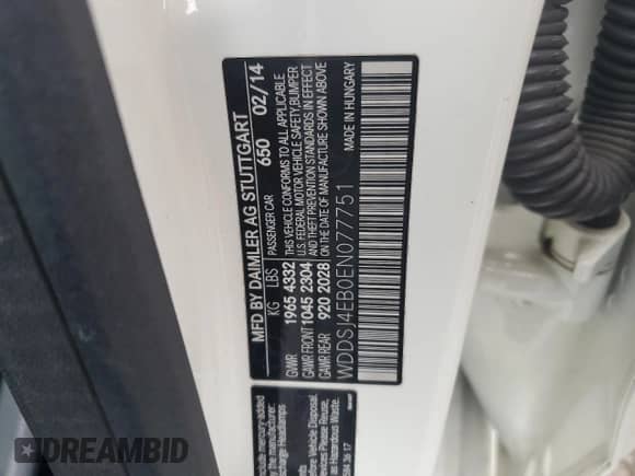 2014 Mercedes-Benz CLA 250 с VIN WDDSJ4EB0EN077751, выставлен на аукционе Copart как лот 84236005 с пробегом 80 794 миль миль и Списание • Salvage title. История ставок и продаж доступна на DreamBid. Изображение 12.