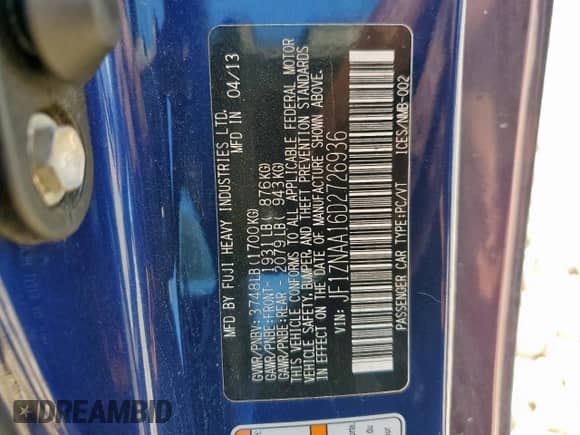 2013 Scion FR-S с VIN JF1ZNAA16D2726936, выставлен на аукционе Copart как лот 69209895 с пробегом 64 895 миль миль и Списание • Salvage title. История ставок и продаж доступна на DreamBid. Изображение 12.