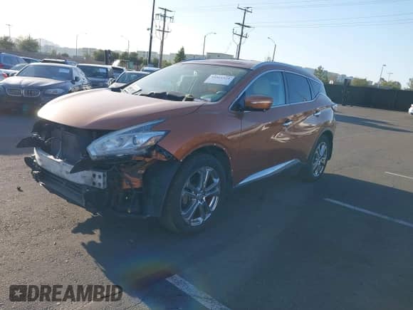 2015 Nissan Murano Platinum with VIN 5N1AZ2MH5FN251173, listed as a IAAI auction lot 41861521 with 91,435 mi miles and . Bid and sale history available at DreamBid. Image 2.
