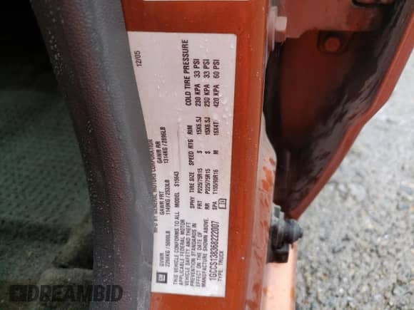 2006 Chevrolet Colorado 1LT с VIN 1GCCS138368222007, выставлен на аукционе Copart как лот 45243805 с пробегом 250 471 миль миль и Списание • Salvage title. История ставок и продаж доступна на DreamBid. Изображение 12.