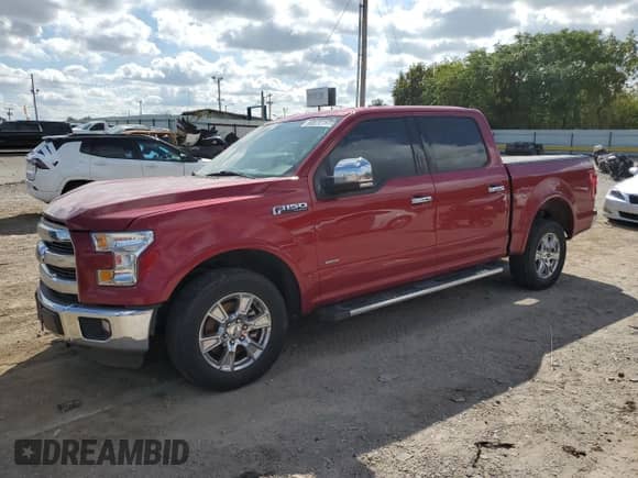 2016 Ford F-150 Lariat z VIN 1FTEW1CPXGKE30507, wystawiony jako Copart lot #80820165 z przebiegiem 53 830 mil mil oraz Szkoda całkowita • Salvage title. Historia ofert i sprzedaży dostępna na DreamBid. Obrazek 1.