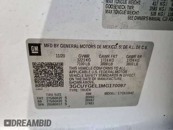 2021 Chevrolet Silverado 1500 LTZ с VIN 3GCUYGEL1MG170097, выставлен на аукционе Copart как лот 57296685 с пробегом 126 396 миль миль и Списание • Salvage title. История ставок и продаж доступна на DreamBid. Изображение 13.