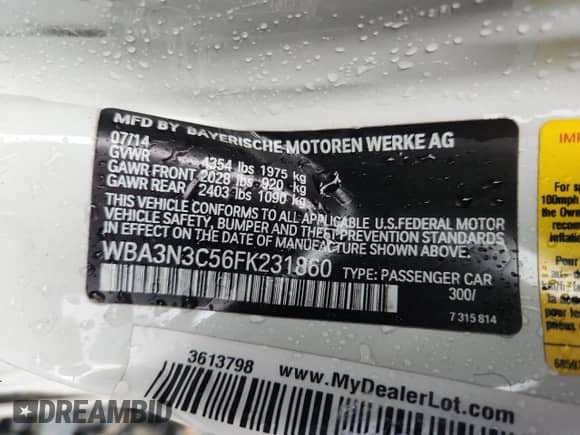 2015 BMW 4 Series 428i с VIN WBA3N3C56FK231860, выставлен на аукционе Copart как лот 70385965 с пробегом 89 535 миль миль и Списание • Salvage title. История ставок и продаж доступна на DreamBid. Изображение 12.