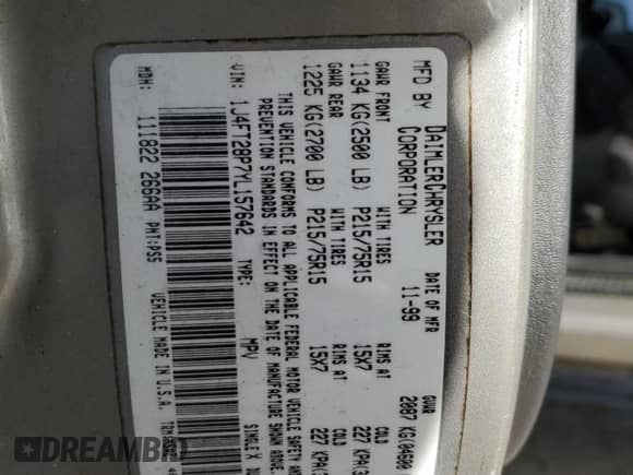 2000 Jeep Grand Cherokee with VIN 1J4FT28P7YL157642, listed as a Copart auction lot 80967794 with 174,654 mi miles and Salvage title. Bid and sale history available at DreamBid. Image 14.