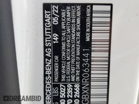 2022 Mercedes-Benz C 300 с VIN W1KAF4GBXNR063441, выставлен на аукционе Copart как лот 70868035 с пробегом 35 248 миль миль и Списание • Salvage title. История ставок и продаж доступна на DreamBid. Изображение 12.