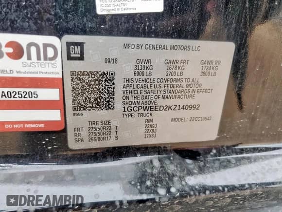 2019 Chevrolet Silverado 1500 LTZ с VIN 1GCPWEED2KZ140992, выставлен на аукционе Copart как лот 63508025 с пробегом 108 728 миль миль и Списание • Salvage title. История ставок и продаж доступна на DreamBid. Изображение 12.