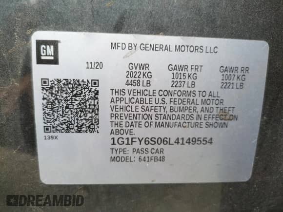 2020 Chevrolet Bolt EV LT z VIN 1G1FY6S06L4149554, wystawiony jako Copart lot #62997903 z przebiegiem Nie podano mil oraz . Historia ofert i sprzedaży dostępna na DreamBid. Obrazek 12.