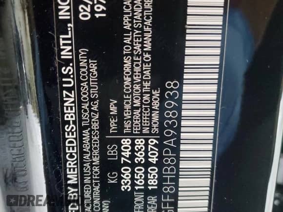 2023 Mercedes-Benz GLS with VIN 4JGFF8HB8PA938938, listed as a Copart auction lot 89350975 with 3,316 mi miles and Salvage title. Bid and sale history available at DreamBid. Image 13.