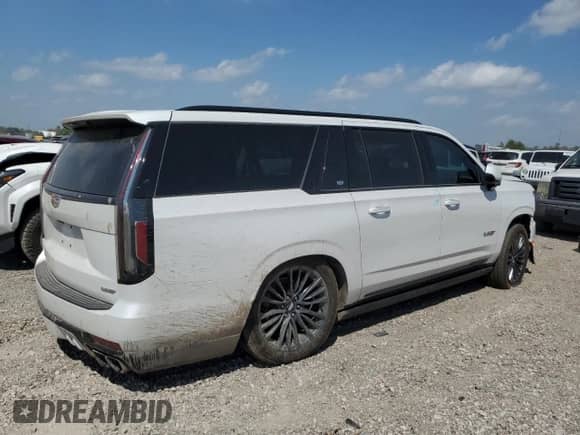 2023 Cadillac Escalade ESV AWD V-Series with VIN 1GYS4SK96PR552557, listed as a Copart auction lot 53457655 with Not provided miles and Salvage title. Bid and sale history available at DreamBid. Image 3.