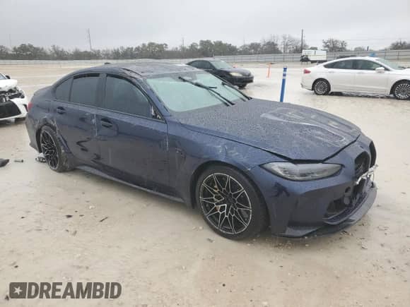 2022 BMW M3 Competition xDrive with VIN WBS43AY00NFM14007, listed as a Copart auction lot 44983285 with Not provided miles and Salvage title. Bid and sale history available at DreamBid. Image 4.