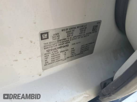 2017 Cadillac Escalade ESV Premium Luxury с VIN 1GYS4JKJ0HR194765, выставлен на аукционе Copart как лот 67093875 с пробегом 251 084 миль миль и Чистый • Clean title. История ставок и продаж доступна на DreamBid. Изображение 13.