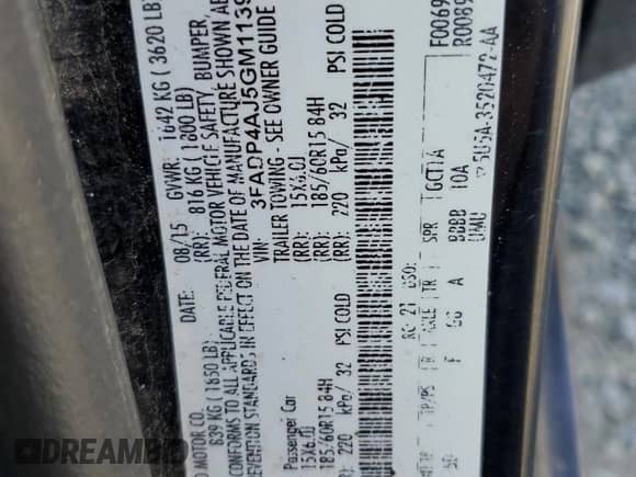 2016 Ford Fiesta S с VIN 3FADP4AJ5GM113919, выставлен на аукционе Copart как лот 69245585 с пробегом 219 918 миль миль и Чистый • Clean title. История ставок и продаж доступна на DreamBid. Изображение 12.